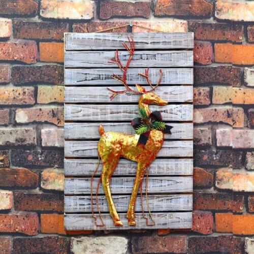 Christmas supplies Christmas ornaments wooden listing creative wrought iron deer window wall decoration listing christmas star