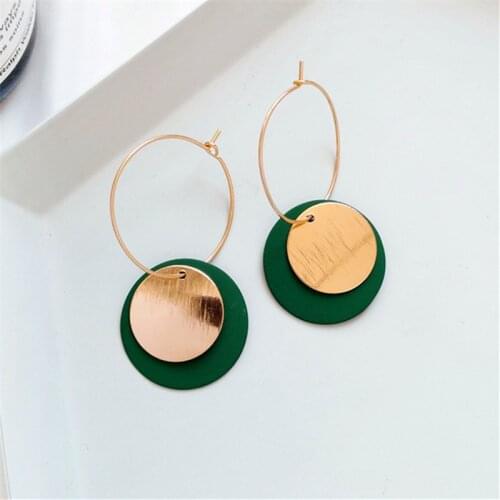 Style restoring ancient ways of green circular ear ring shell clear fresh air female earrings earrings Shell earrings