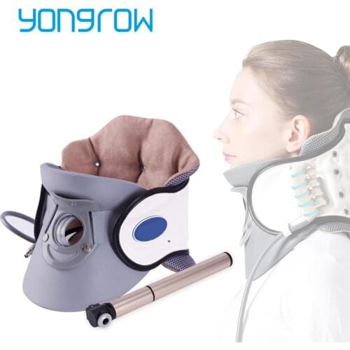 Yongrow medical Inflatable Cervical Neck Traction Adjustable Neck Stretcher Collar Stretching Correction Therapy Health Care
