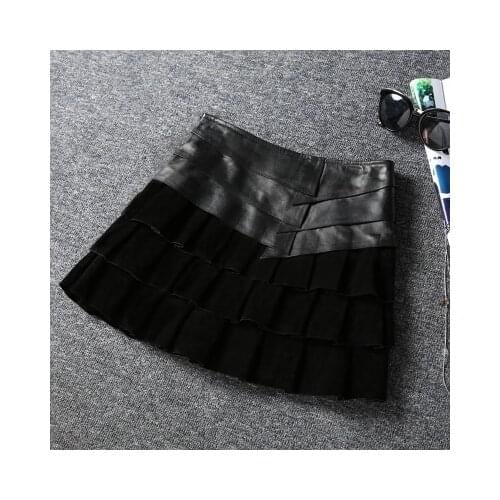 Top brand Wrap New Sheepskin Hip Skirt high quality