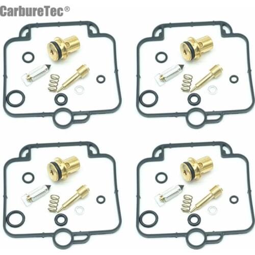 For Suzuki Bandit 1200 GSF1200 GSF 1997-2000 Carburetor Parts Repair Kit Rebuild Chamber Seal Float Needle Pilot Screws 4 Sets