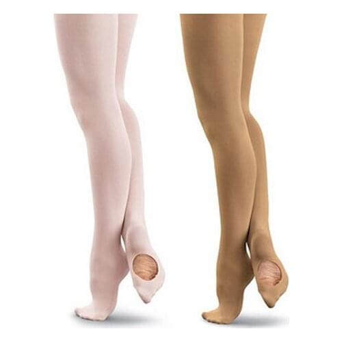 Women Girls Soft Microfiber Ballet Dance Panty Hose Leggings Convertible Dance Ballet Tights With Hole