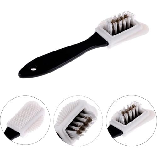 1Pc 3 Side Shoe Brush Black Cleaning Brush For Suede Nubuck Boot Shoes Shape Shoe Cleaner Boot Leather Shoes Cleaner