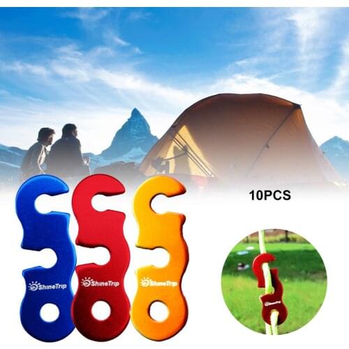 10pcs Quick Knot Tent Wind Rope Buckle 3 hole Antislip Camping Hiking Tightening Hook Wind Rope Buckles
