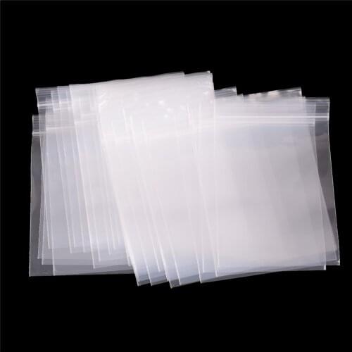 100Pcs Thick Transparent Small Reclosable Plastic Poly Bag Jewelry Packaging Bags Zip lock Plastic Bags Ziplock Zip Zipped Lock
