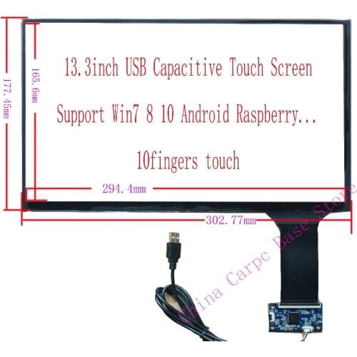 13.3 inch 10.1 inch 16:9 16:10 USB G+G IPC Capacitive Touch Screen 10Fingers Touch Raspberry Pi Win7 8 10 Linux