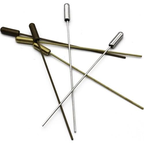 Mibrow 40pcs 70mm Copper Rhodium Bronze Brooch Pin Safety Pins With Stopper Ends for DIY Brooch Pins Jewelry Marking Findings