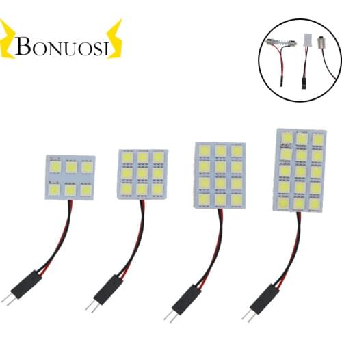 6SMD 9SMD 12SMD 15LED Auto Car Dome Festoon Interior Bulb Roof Light Lamp T10 BA9S Festoon Adapter Base Reading light