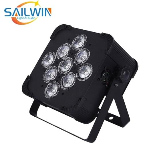 9*12W LEDs RGBW 4in1 Battery Powered Wireless LED Flat Par Can Slim Par Light Disco Stage Light Charging LED Stage Light