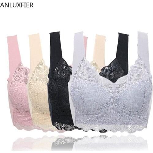 H9617 Women No Steel Ring Bra Sexy Comfortable Breathable Lace Vest-style Bras Top Lingerie Full Cup Light Thin Bra Underwear