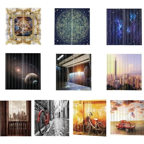 Digital Printing Images 3D Style Blackout Window Curtains Personality Drapes for Bedroom Home Decoration - 166×150cm