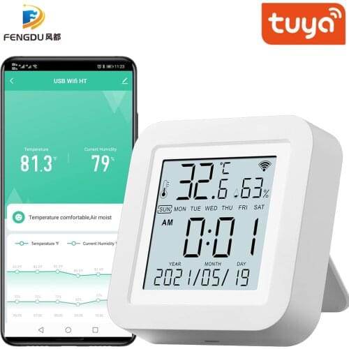 Alexa Smart home Tuya Temperature Humidity Sensor Hygrometer Thermometer With LCD Display smart remote control