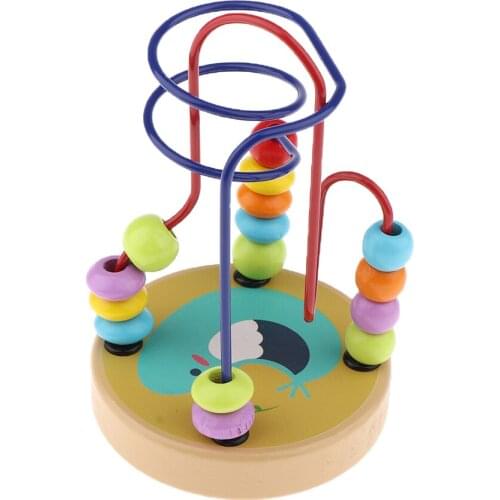 Baby Counting Circle Bead Abacus Toddlers Classic Wooden Beads Maze Roller Coaster Early Educational Kids Toys Gift