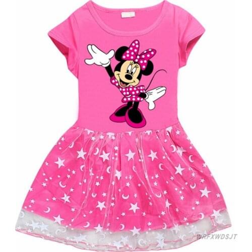 Disney Mickey Girls Dress Kids Stars Dresses Baby Girls Princess Dress Party Clothes Birthday Dresses