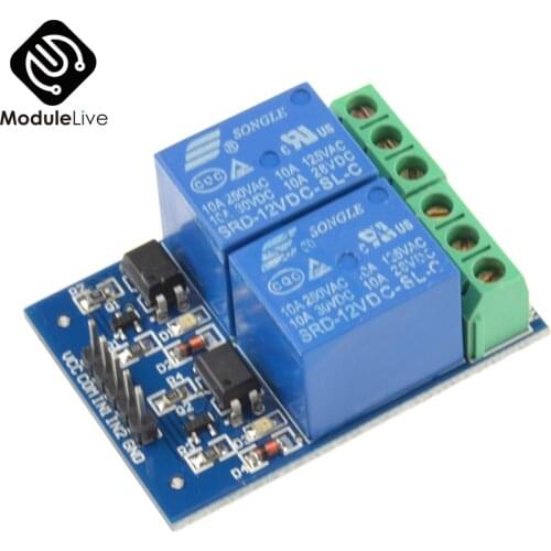 12V 10A Two 2 Channel Relay Module With optocoupler For PIC AVR DSP ARM For Arduino