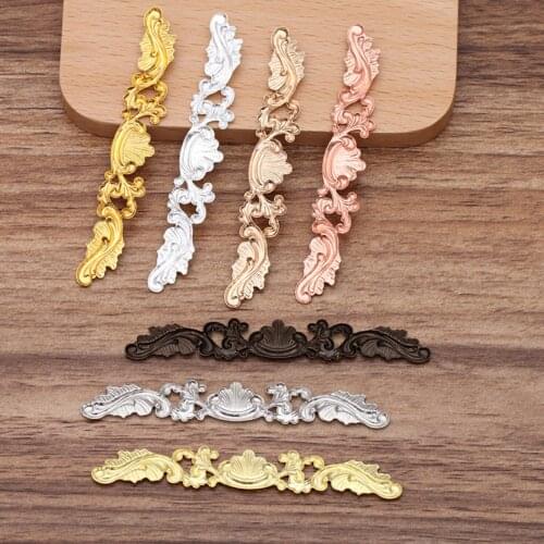 REGELIN 20Pcs 6 color 7*78mm Filigree Wraps Flower Connectors Metal Crafts Gift Decoration DIY Findings Jewelry Making