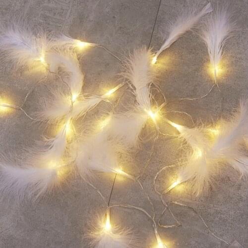New Feather Copper Wire String Light Fairy Garland Christmas Decorations for Home Bedroom New Year Decoration Battery Operated