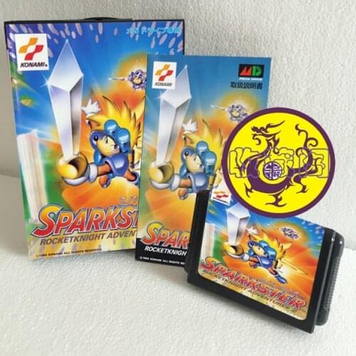 Sparkster Rocketknight Adventures 2 16 bit SEGA MD Game Card Boxed With Manual For Sega Mega Drive For Genesis