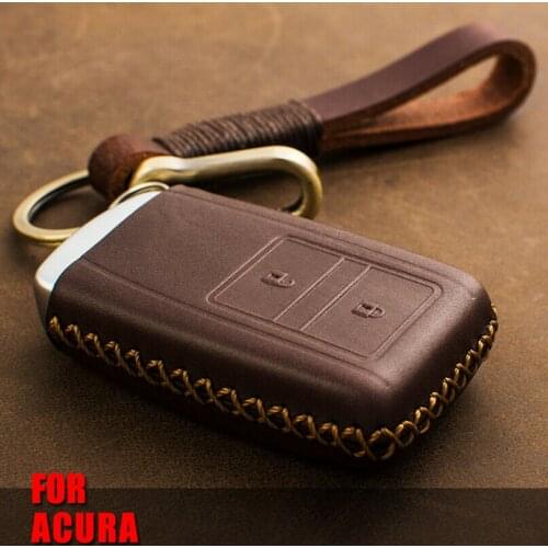 Retro Style Leather Car Key Case Cover for Acura LDX MDX RDX NSX RTLX TLX-L TLX RLX Fob Remote Key 2 Buttons Key Holder