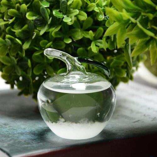 Creative Glass Weather Forecaster Liquid Barometer Predictor Desktop Weather Glass Glass Apple Barometer Home Decoration