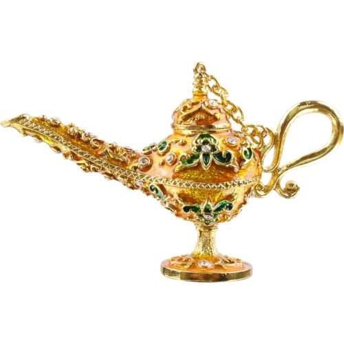 Aladdins Lamp Jewelry Trinket Box Keepsake Statue Christmas Gift Home Office Ornament Desktop Decor Collectible Gift for Lady