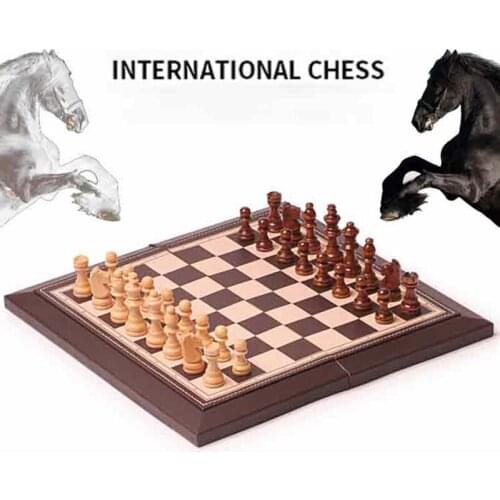 Cortex Magnetic Chess Set Folding Portable Chessboard Adult Children Puzzle Board Games Manual Edging Seam Routing Kids Gifts