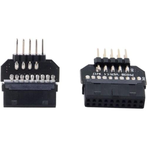 Motherboard USB 3.0 19/20pin to USB 2.0 9pin Adapt Connector Front Panel plug-in 85DC