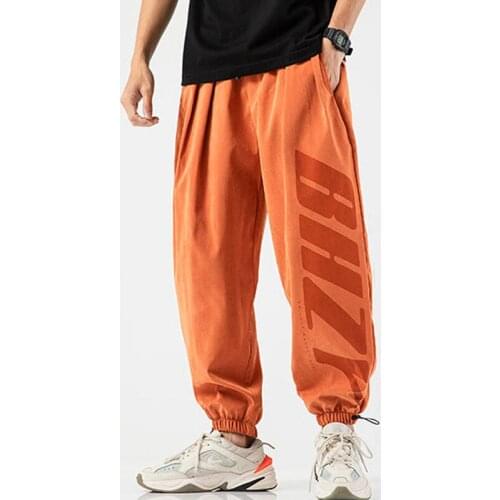 Men pants thin loose 2020 new arrival spring and autumn letter male ankle-length trousers Japanese style plus size 4XL 5XL n27