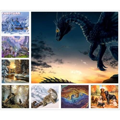 5D Diy Diamond Painting Cross Stitch Kits Diamond Mosaic Embroidery Cross Stitch Landscape Animals Home Decoration Accessories