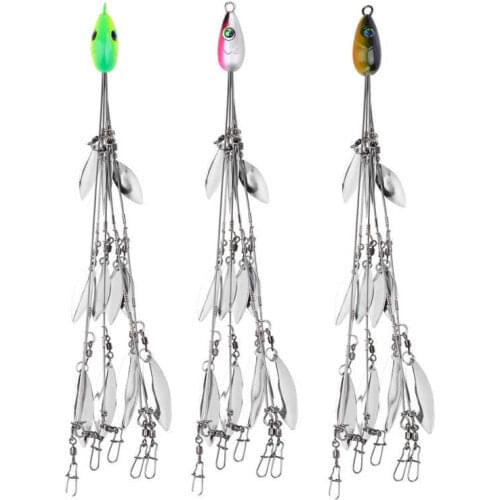 12 Bladed Umbrella Rig Fishing Multi-Lure and Baits Rigs with Swivels Artificial Bait Kit Fishing Accessories