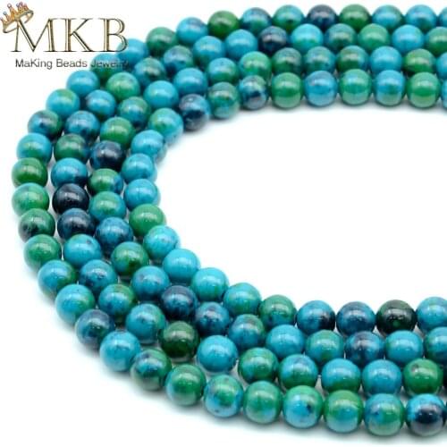 Chrysocolla Stone Natural Round Beads For Jewelry Making 4 6 8 10 12mm Spacer Beads Diy Necklace Bracelet Wholesale