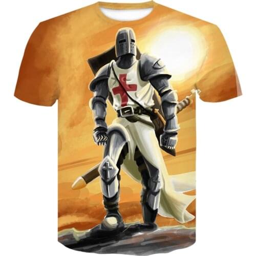 Novelty 2021 Knight Templar Mens Tshirt Fashion 3D Printing T-shirt Knight Templar Casual t-shirts Hip Hop Harajuku t shirt