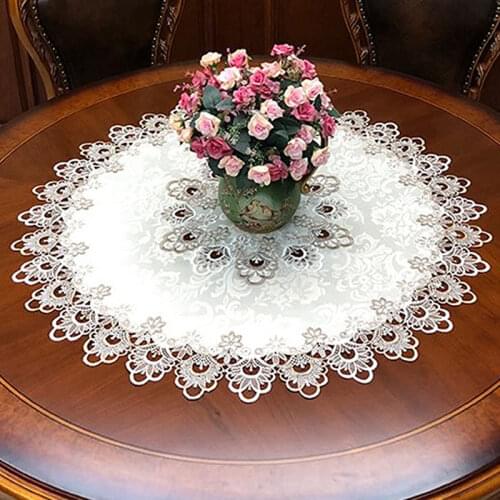 New Lace Tablecloth Dustproof Table Cover Placemat for Table Vintage Coffee Cup Kitchen Dining Mat Pad Home Desk Decoration