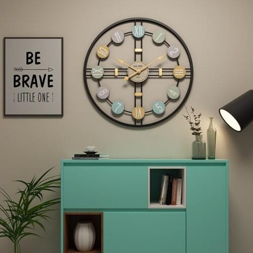 Creative Luxury Wall Clock Metal Livingroom Large Modern Industrial Digital Wall Clock Simple Mechanism Home Decoration DL60WC