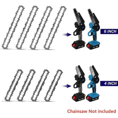 4pcs 4/6 Inch Mini Chainsaw Chain Saw Portable 24V, 26V And 36V Mini-saws Replacement Electric Pruning Saw Accessory Garden Tool