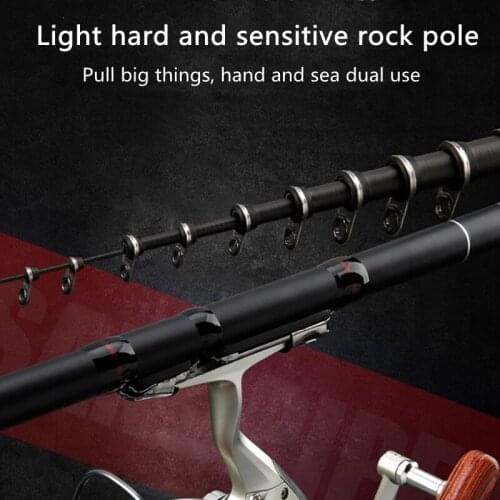 Portable Spinning Fishing 3.0M3.6M4.5M5.4M 6.3M Fishing Rod Tough Carbon Fiber Telescopic Travel Sea Boat Rock Fishing Rod