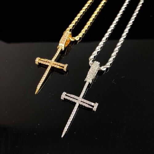 Iced out plated cross pendant