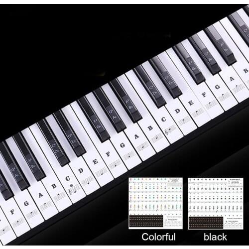Transparent detachable music decal notes piano keyboard stickers 54/61 or 88-key electronic piano spectrum sticker symbol
