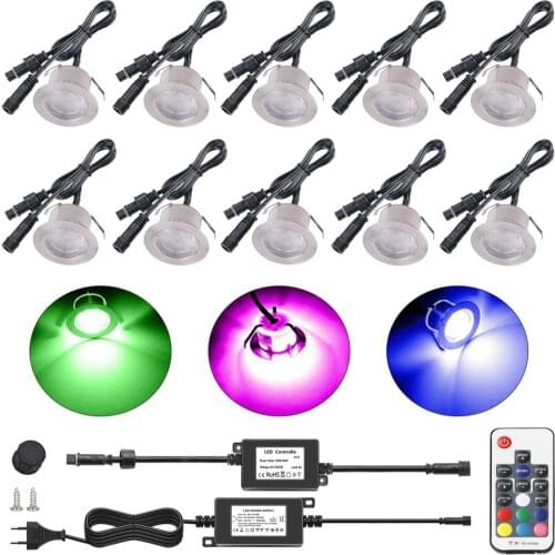 DC12V IP67 Waterproof Recessed LED Deck Lights 1W 75LM Outdoor Inground Landscape Spot Lighting Pathway Garden Patio Floor Lamp