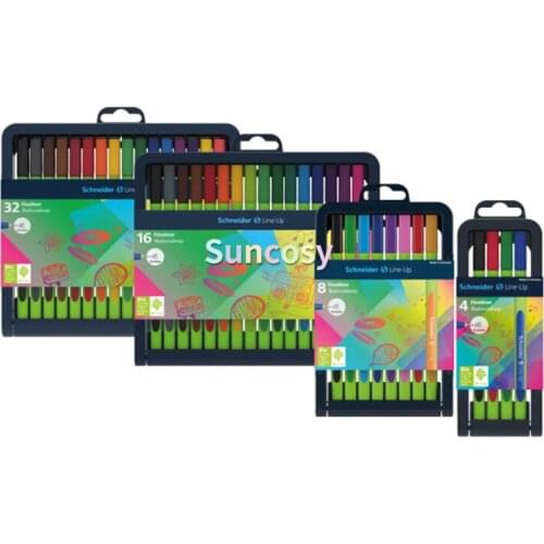 Schneider Line-up 0.4mm Multicolor Fiber needle pen 16 32 color/set School Office Supplies, For Artist Drawing Gel pen