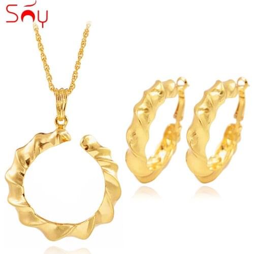 Sunny Jewelry Ethnic Jewelry Sets For Women Necklace Earrings Pendant Water Drop Jewelry Sets For Party Wedding Birthday Gifts