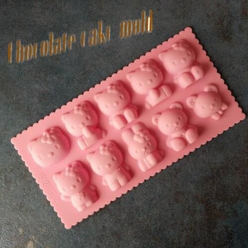 10 Even lace Kitty Silicone Fondant Chocolate Cake Mold Kitchen Baking Mold Cake Decoration Tools A056