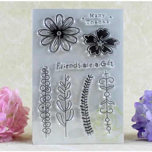 YLCS149 Flowers Silicone Clear Stamps For Scrapbooking DIY Album Paper Cards Making Decoration Embossing Rubber Stamp 11x16cm