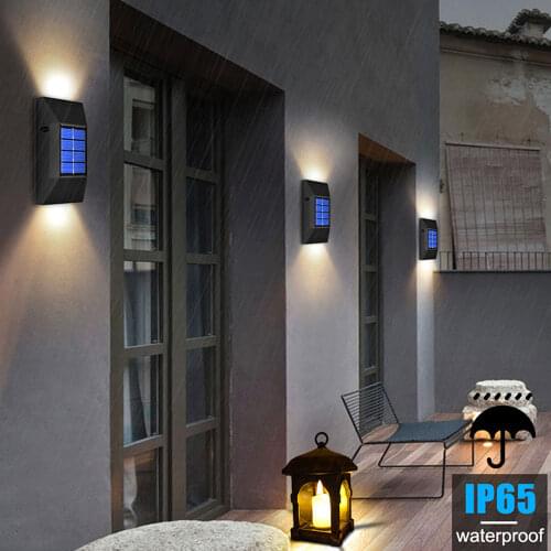2Pcs LED Solar Lights Wall Lamp Garden Decoration Outdoor Waterproof Solar Powered Lamps LED Sunlight Street Lighting