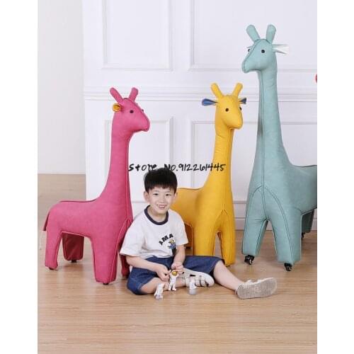 Net Red Giraffe Stool Cartoon Style Seat Animal Stool Living Room Stool Childrens Sofa Stool Deer Shoe Stool