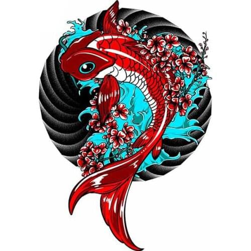 Koi Fish Car Sticker Personality Vinyl Waterproof Motorcycle Helmet Decoration Window Racing Tuning Laptop Trunk Decal