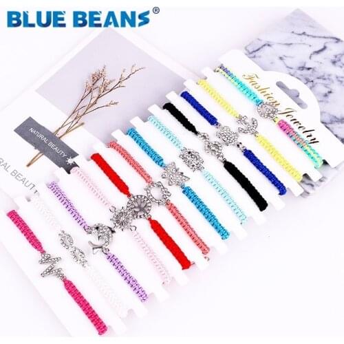 Bohemia Bracelets tree Life Women With Braided Rope Evil Eye Boho Bracelets Crystal Adjustable heart fashion love handmade joyas