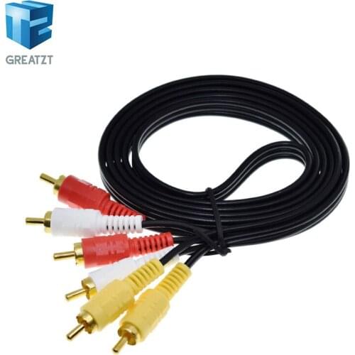 1.5M 3 RCA to RCA Male to Male Cable DVD Cable Audio Video TV Cable Male Plug Adapter Audio Converter Video AV Cabo Wire Cord
