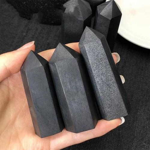 1pc Natural Russian shungite crystal energy mineral ornaments