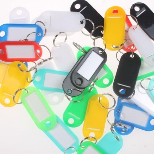 100 pcs lowest price! Key ID Labels Tags with Key Ring Split Rings